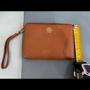 Brown Tory Burch Zip Wristlet